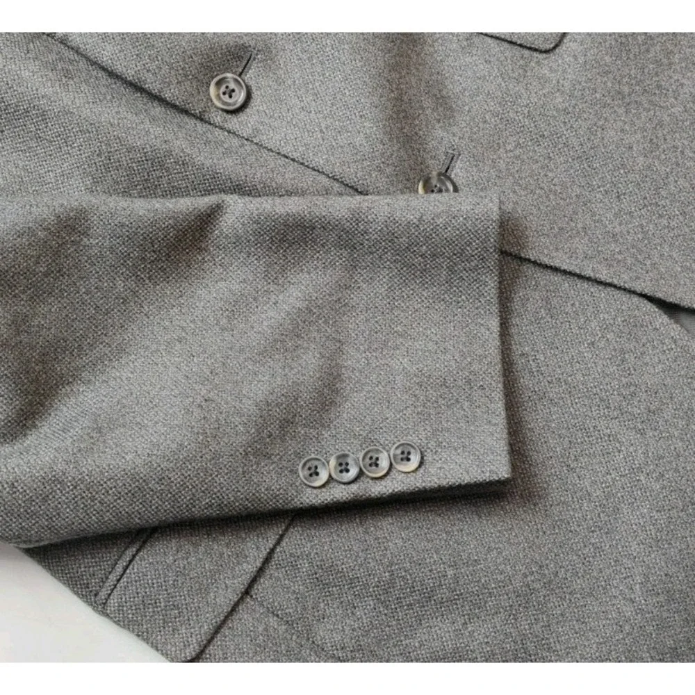 Oscar De La Renta Mens Wool Cashmere Blazer Sport Coat 40R Gray 3 Button L502